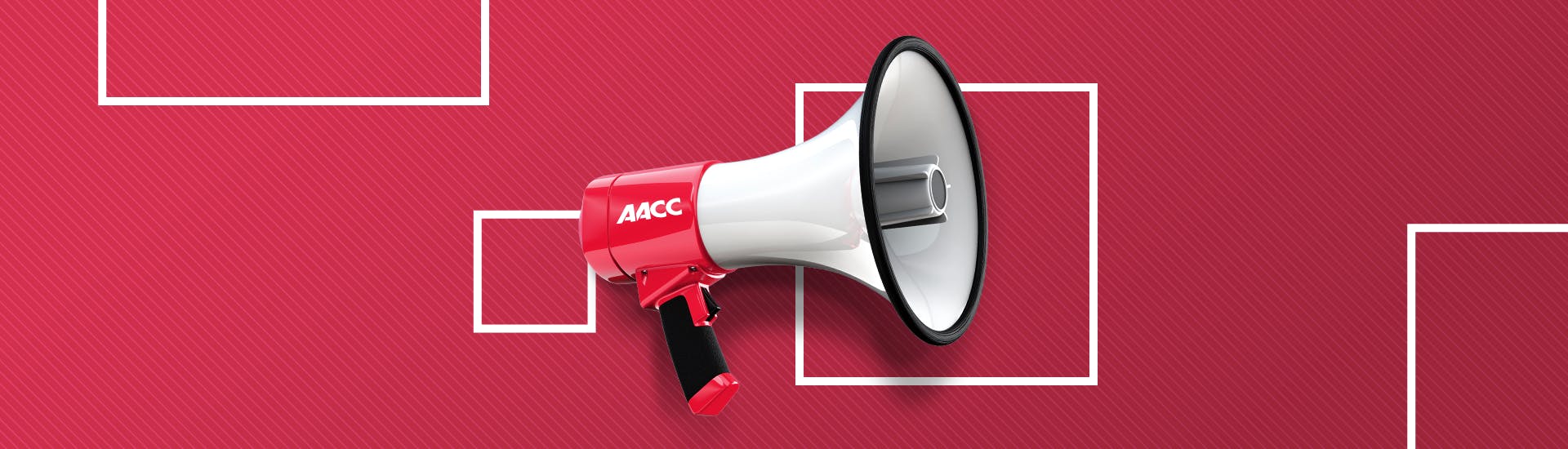 Un mégaphone avec un logo AACC