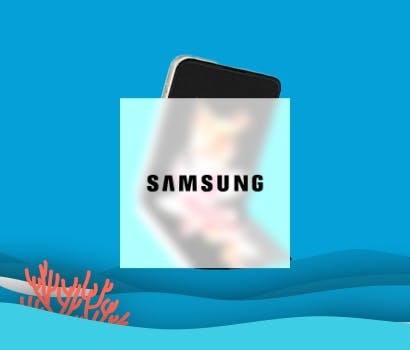 Logo Samsung devant un smartphone