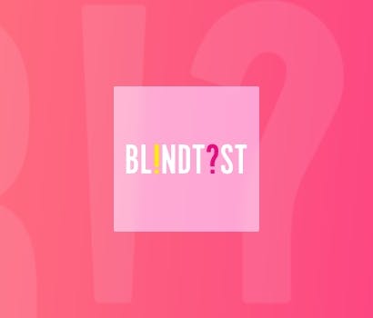 Logo Blind Test sur fond rose