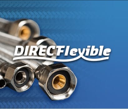 Logo Direct Flexibles devant des flexibles de douches