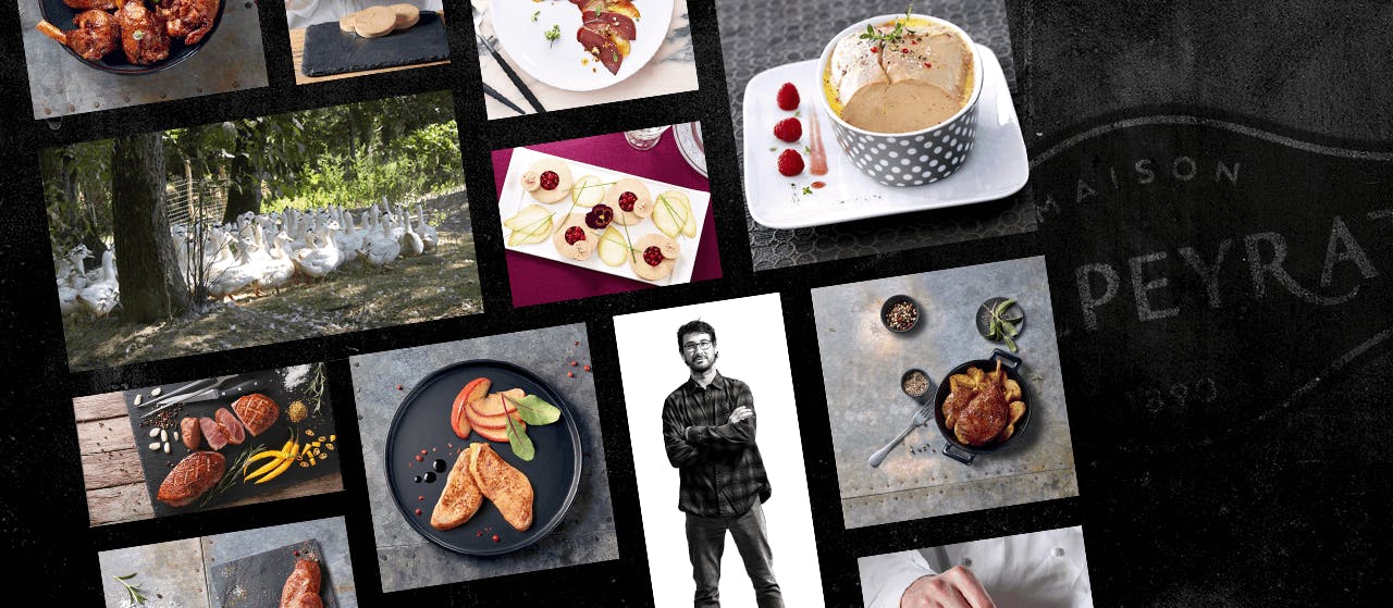 Extraits du site internet de la marque Delpeyrat : photos de plats raffinés mettant en scène le canard dans toute sa diversité.