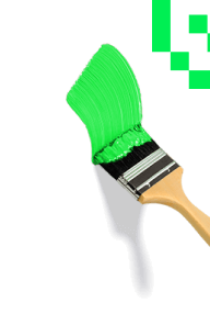un coup de peinture vert fluo