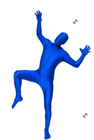 un mime vêtu en bleu
